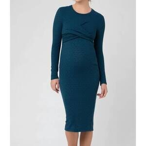 NEW RIPE lola cross front nursing dress in peacock